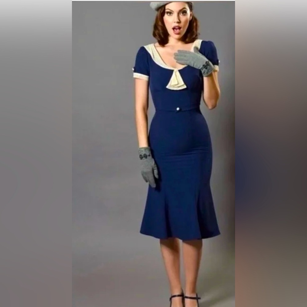 Stop Staring Navy Blue Midi Dress